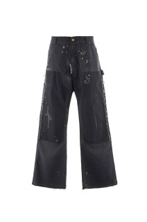 DOUBLE KNEE PANTS / BLACK (SM-HR1-0000-083)