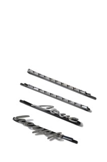 Logo＆hinestone Hair Pins 4 Piece Set - SILVER (hp8024)