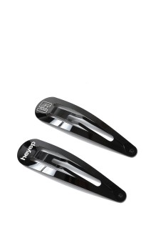 Logo＆Emblem Hair Clip-2 Piece Set - BLACK (hp9724)