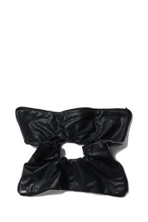 Faux Leather Studded Scrunchie-Medium - BLACK (hp04225)