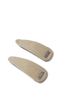 Faux Leather Hair Clips-2-Piece Set - BEIGE (hp03925)
