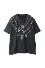 NECKLACE V NECK TEE / BLACK (BR25SS-C5029)