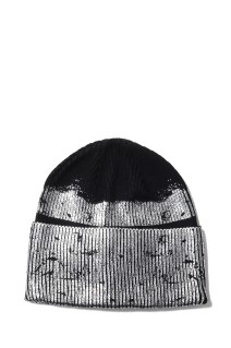 FOIL PRINT KNIT CAP / BLACK (BR25AW-AC8001)