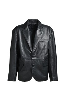 LEATHER TAILORED JACKET / BLACK (BR25AW-O0006)