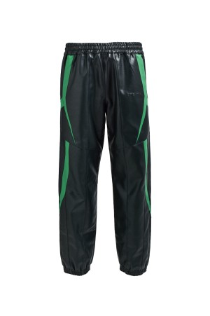 FAUX LEATHER LAMBO TRACK PANTS / BLACK (BR25AW-P1011)