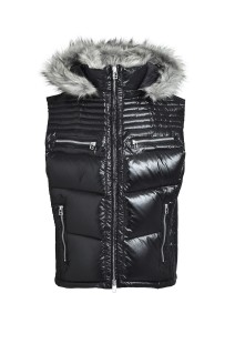 FUR SHINY DOWN VEST / BLACK (BR25AW-O0014)