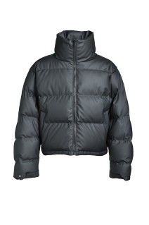 FAUX LEATHER MATTE DOWN JACKET / BLACK (BR25AW-O0015)