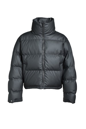 FAUX LEATHER MATTE DOWN JACKET / BLACK (BR25AW-O0015)