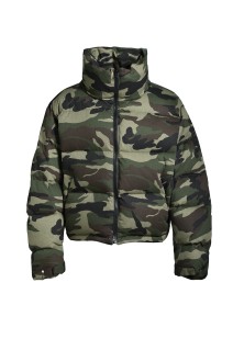 FAUX LEATHER CAMO DOWN JACKET / WOODLAND CMAO (BR25AW-O0017)