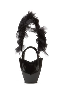 Tulle Handle Bag - Black (CZ-25213)