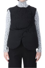 Floral Jacquard Rounded Down Vest - BLACK (MM25FW-JK013)