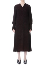 Cupro Triacetate Floral Jacquard Dress- BLACK (MM25FW-DR022)