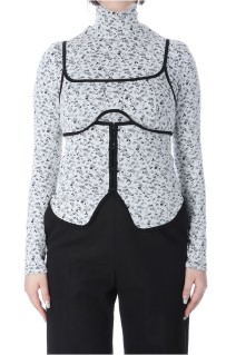 Floral Jacquard Fraise Stitch Camisole Top- WHITE (MM25FW-JS029)