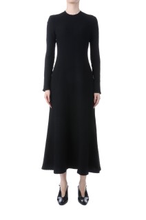 Shirring Jersey Jacquard Dress - BLACK (MM25FW-JS038)