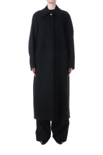 Wool Melton Embroidery Collar Long Coat - BLACK (MM25FW-CO052)
