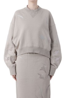 Floral Motif Embroidered Sweatshirts- BEIGE (MM25FW-JS071)