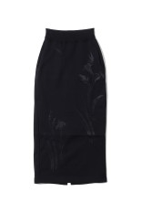 Floral Motif Embroidered Sweater Skirt - BLACK (MM25FW-JS072)