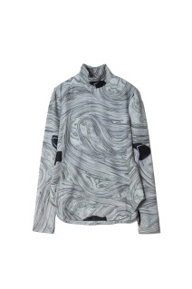 Marble Print Jersey High Neck Top- GREY (MM25FW-JS076)
