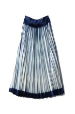Itajime Shibori Pleated Skirt - NAVY (MM25FW-SK081)