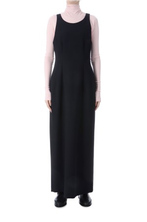 TENSE WOOL DOUBLE CLOTH SLEEVELESS DRESS - DARK NAVY (A25AD04WP)