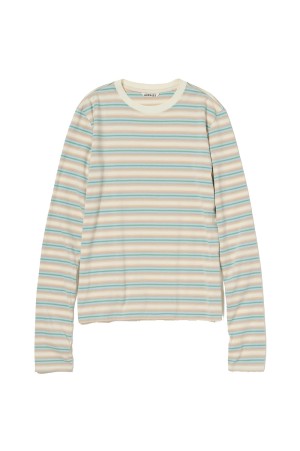 GRADIENT STRIPE JERSEY L/S TEE - FADE BLUE STRIPE (A25AP03GJ)