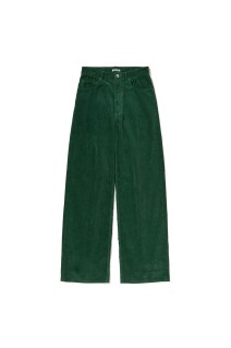 PIGMENT DYED FINX CORDUROY WIDE 5P PANTS - FOREST GREEN (A25AP04FC)