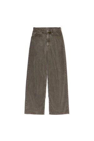 PIGMENT DYED FINX CORDUROY WIDE 5P PANTS - OLIVE BROWN (A25AP04FC)