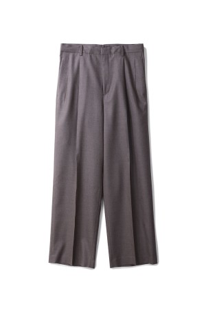 SUPER LIGHT WOOL TWO-TUCK SLACKS - TOP BROWN (A25AP05OS)