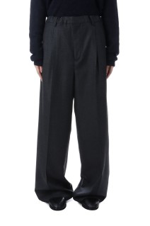 SUPER LIGHT WOOL TWO-TUCK SLACKS - TOP CHARCOAL (A25AP05OS)
