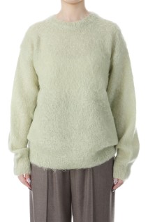 BRUSHED SUPER KID MOHAIR KNIT P/O - LIGHT KHAKI (A25AP04KM)