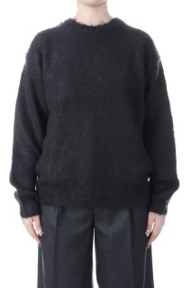 BRUSHED SUPER KID MOHAIR KNIT P/O - INK BLACK (A25AP04KM)