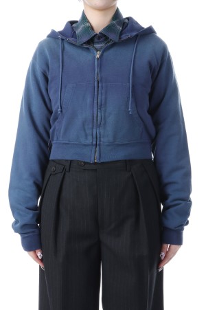PRODUCT DYED PIMA LIGHT SWEAT ZIP PARKA - LIGHT NAVY (A25AP03MS)