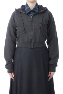 PRODUCT DYED PIMA LIGHT SWEAT ZIP PARKA - INK BLACK (A25AP03MS)