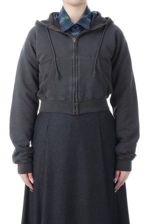 PRODUCT DYED PIMA LIGHT SWEAT ZIP PARKA - INK BLACK (A25AP03MS)