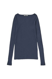 SUPER HIGH GAUGE SHEER RIB BOAT NECK L/S TEE - NAVY (A00T05HF)