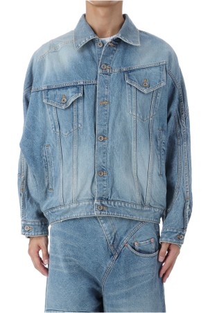 DISTORTED CUTTING DENIM JACKET - INDIGO (25AW24BL235)