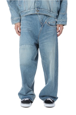 DISTORTED CUTTING DENIM PANTS - INDIGO (25AW24PT323)
