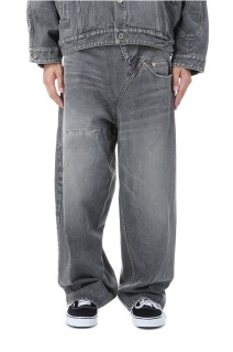 DISTORTED CUTTING DENIM PANTS - BLACK (25AW24PT323)