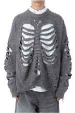 RIBCAGE KNIT PULLOVER - GREY (25AW61KN192)