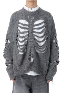 RIBCAGE KNIT PULLOVER - GREY (25AW61KN192)