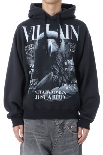 VILLAIN COVER PRINT HOODIE - BLACK (25AW47CS410)