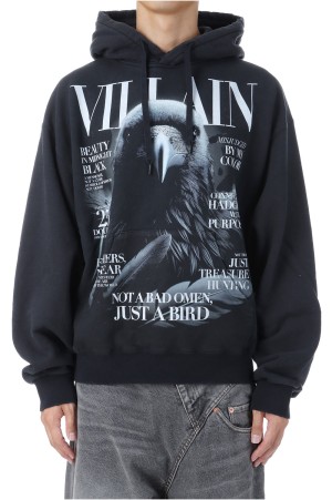 VILLAIN COVER PRINT HOODIE - BLACK (25AW47CS410)