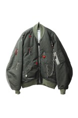 KEY CHAIN DECORATED BOMBER JACKET - KHAKI (25AW18BL223)