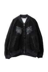FLOCKED DEINM SOUVENIR JACKET - BLACK (25AW20BL237)