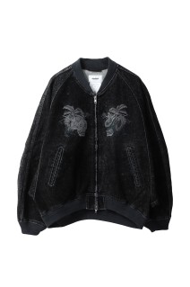 FLOCKED DEINM SOUVENIR JACKET - BLACK (25AW20BL237)