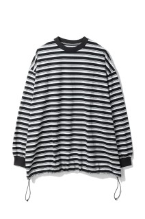 BALLOON STRIPES LONG SLEEVE T SHIRT - BLACK x WHITE border (25AW_03_1004AWCS03)