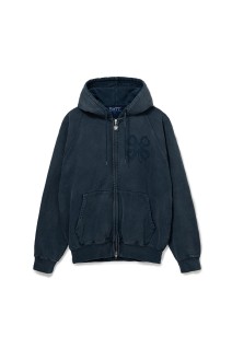 Washed Luckey Logo Zip Hoodie - Washed Navy