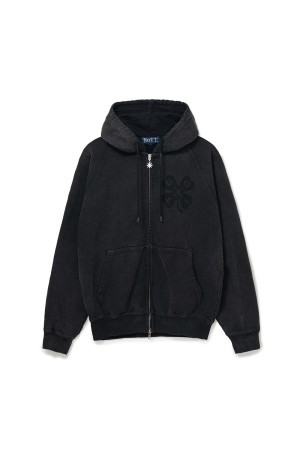 Washed Luckey Logo Zip Hoodie - Washed Black