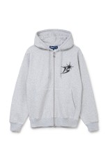 B Logo Zip Hoodie - Ash