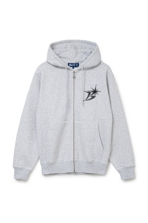 B Logo Zip Hoodie - Ash